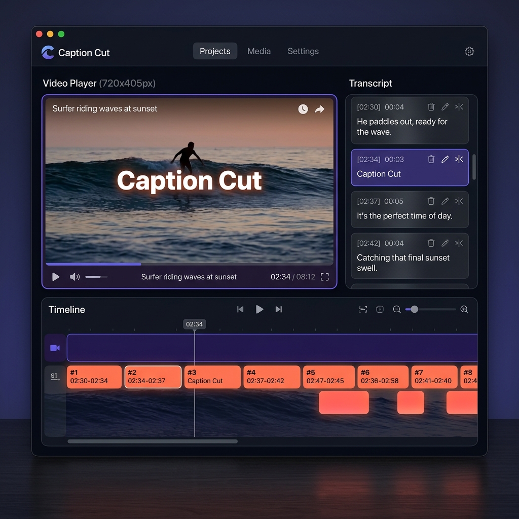 Caption Cut Interface